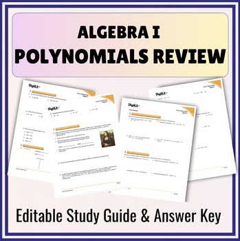 Factoring Polynomials Editable Algebra Review Worksheets,Study Guide | 9th Grade