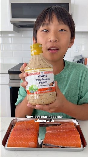 Easy salmon dinner using KEWPIE Deep Roasted Sesame Dressing! ‪@kewpieusa‬ #KEWPIE