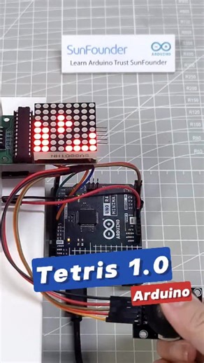 SunFounder Maker Education on Instagram: "Joystick-Controlled Tetris with Arduino Nano ESP32!#ArduinoProject #ESP32 #LEDMatrix #RetroGaming #DIYTech"