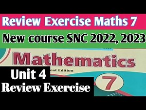 Unit 4 Review Exercise class 7 Maths kpk new course 2022 | Chapter 4 Review Exercise Maths 7 PTB