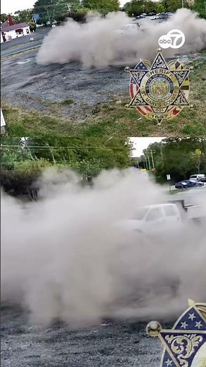Truck caught on camera doing donuts, tearing up parking lot in Maryland