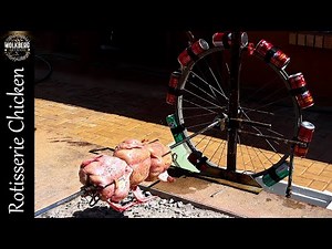 Water Powered #Rotisserie Chicken | #Open Fire Cooking | #Butter Stuffed Chicken | #Braai |