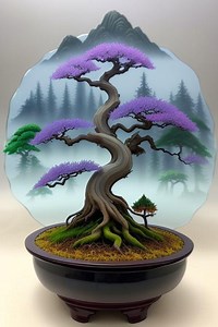 Bonsai Tree Art- Purple Mystic Mountians - Etsy