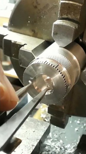 Engraving lathe cross-slide dial using pillar drill