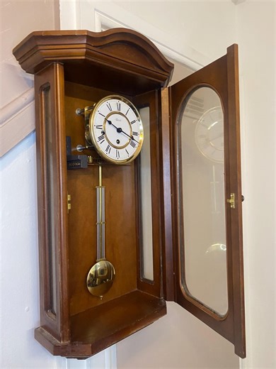 Vintage Hermle Mechanical Wall Clock – 31 Day Striking, Solid Wood Case, Pendulum & Key, C.1996 - Etsy