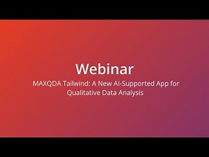 MAXQDA Tailwind: A New AI-Supported App for Qualitative Data Analysis