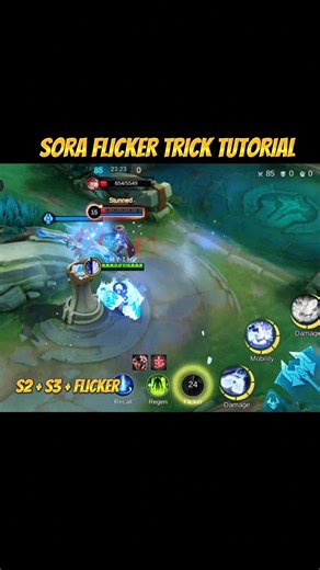 SORA NEW FLICKER TRICK ✅ #mobalegends5v5 #moba5v5pippin #moba5v5english #sora #shorts #viral