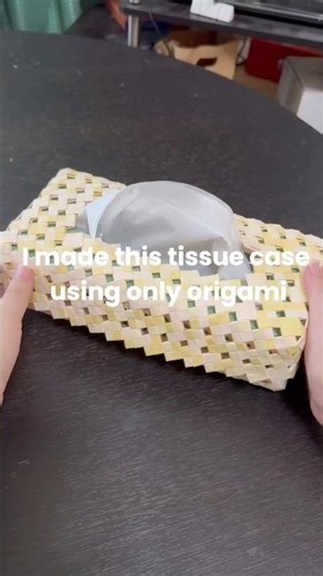 I made this tissue case using only origami #origami #craft #diy