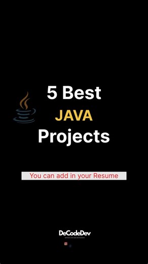 Arun Singh Pundir | DeCodeDev.in on Instagram: "5 Best Java Projects 🔥 || SAVE FOR LATER 📲 Comment “Java” to get the link in DM ✌️✌️ Make sure you follow the page before commenting 🙌 otherwise link nhi aayegi https://t.me/decodedev/68 Boost your web dev skills🧑‍💻 @de.code.dev Automation by @getlinkinchat . . Learn Coding Frontend development, web development, HTML, CSS, JavaScript, React, Python #frontenddev #learntocode #javascript #reactjs #codinglife"