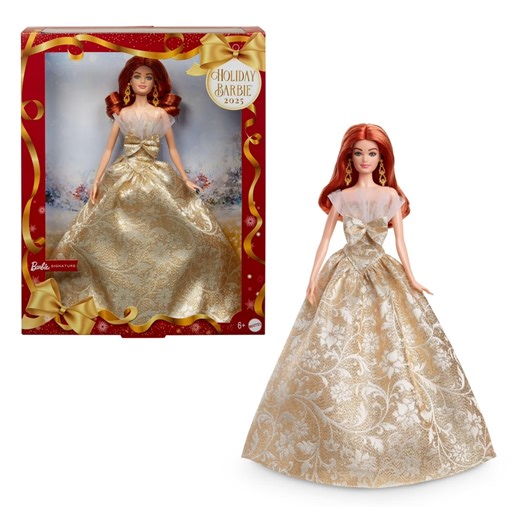 Barbie Signature 2025 Holiday Red Hair Fashion Doll Wearing Silver and Gold Gown Seasonal Collector Displayable Packaging & Stand NEW - Etsy