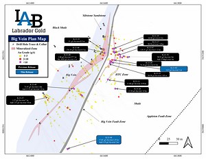 Labrador Gold Extends High-Grade Gold Mineralization to 250m Southwest of Big Vein Discovery
