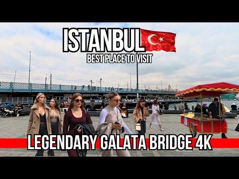 🇹🇷 ISTANBUL 4K Walking Tour 2026 | Iconic Galata Bridge & Eminonu, Seafood, Street Food, Bosphorus