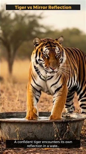 Tiger vs Mirror Reflection | Wild Glimpse #Shorts