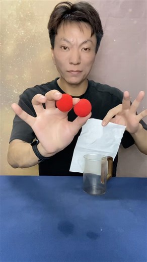 Interesting red ball transfer magic😱😱😱 #funny #magic