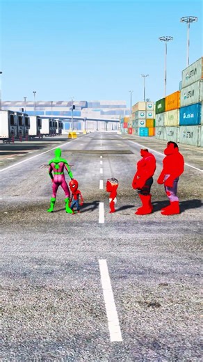 RANDOM MINI SPIDE-RMAN VS RED HULK BATTLE #shorts #gta #hulk