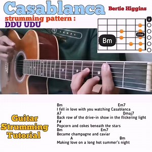 29K views · 3K reactions | Casablanca - Bertie Higgins guitar chords w/ lyrics & strumming tutorial | Bert's Guitar Tutorials | Facebook