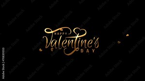 Handwritten animated writing with a happy Valentine's Day greeting. Suitable for lovers day celebration or greeting card. enchanting Valentine's Day background video