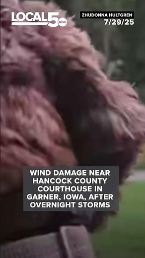 Wind damage in Garner, Iowa, after Monday night storms #severeweather