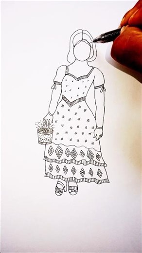 Traditional Villege girl chalk art 😃😄#shorts #drawing ...