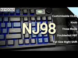 Keydous NJ98: 3-Mode 1800 Mechanical Keyboard with Customizable OLED, Knob, Great Switches+DS Keys