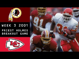 20K views · 317 reactions | 2001 Chiefs vs Redskins - Week 3 - Priest Holmes BREAKOUT game! The Chiefs visit the Redskins in Week 3 of the 2001 NFL season. Priest Holmes goes off for 225 total yards and 3 TD. | Red Tribe Cinema | Facebook