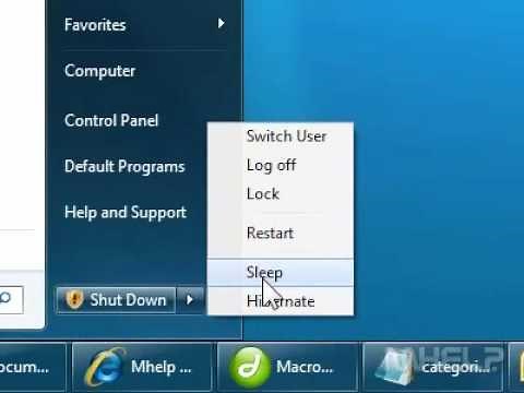 How to put your computer to sleep in Windows 7