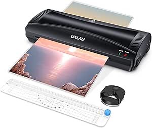 UALAU Laminator Machine, 9 Inches Hot & Cold Fast Lamination with Laminating Pouches, Paper Trimmer, Corner Rounder, 4 in 1 Thermal Laminator for Home/Office/School Use
