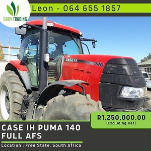 16 reactions · 41 shares | Case IH Puma 140 Full AFS for sale Agri Online Details: Make : Case IH Model : Puma 140 Full AFS Horsepower : 104kw Year : 2017 Location : Free State, South Africa  (We deliver all over SA)  Leon – 0646551857 Visit this link for more information: https://bit.ly/2GKaLWr #Agri #Online #Buy #Sell #Trade #HarvestingEquipment | Agri Online | Facebook
