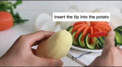 Xianglh 2 Pack Cucumber Carrot Potato Vegetable Spiral Knife Manual Slicer, Orange, Green, Purple