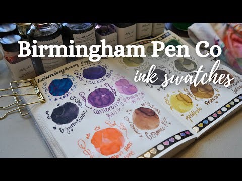 Swatching Birmingham Pen Company Fountain Pen Inks