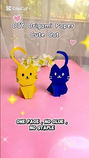 Easy Paper Cat 🐱 No Glue No Staples | Paper Craft DIY #shorts