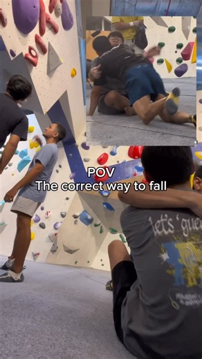 Jeff C on Instagram: "PSA to all the gyms: this is what you should teach during safety briefings 😍 How to fall PROPERLY 📸: @iriciamasend 🧠: @kareenonthejugs . . . . . #climbingmeme #bouldering #boulder #climbing #climber #boulderinglife #climbinglife"