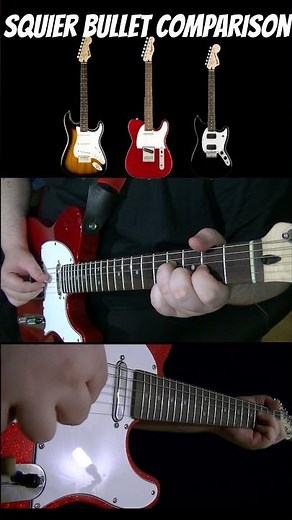 Squier Bullet Strat vs Tele vs Mustang Clean Neck Pickup #guitarriffs #guitar #comparison #squier