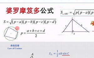 【2023数学必刷题】P80（概念课2）---三角形面积公式（海伦公式，水平宽铅垂高，婆罗摩笈多公式）_哔哩哔哩_bilibili