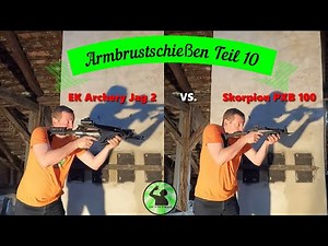 Armbrustschießen Teil 10 - EK Archery Jag 2 175 lbs gegen Skorpion PBX 100 80 lbs