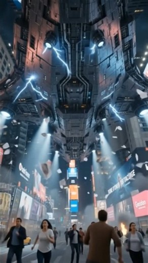 What If Aliens Landed in Times Square? 👽 #cinematic #shorts #whatif #timessquare #alieninvasion