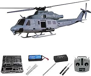 1/35 GOOSKY E2 UH-1Y RC Military Helicopter, 2.4G RC 6CH Dual Brushless Direct Drive Scale Aerobatic GTS Flight Control Airplane Model (RTF Version/MODE2)