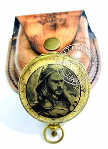 Thor Pocket Compass, Brass Push Button With Leather Case - Etsy