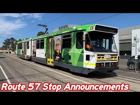 Melbourne Trams: RARE Route 57 Stop Announcements