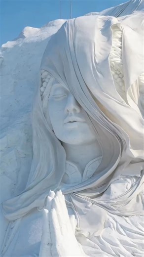 In #Changchun Ice and Snow World, a snow sculpture "Goddess of Mount Everest" radiates serenity. The natural rain and snow have only added to her ethereal grace. #ChinaVibes | Embassy of The People's Republic of China in the United States