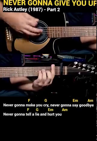 Never Gonna Give You Up - Rick Astley (1987) - Easy Guitar Chords Tutorial with Lyrics Part 2 SHORTS REELS | Doc OTEP Studio