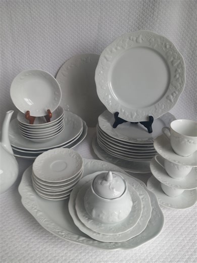 Limoges Philippe Deshoulières California Blanc De Blanc Dinnerware Set – 6 Plates + 8 Dessert Bowls - Etsy