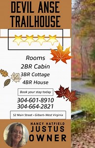 Come ride the beautiful trails during the fall … the hills are all beautiful colors !!! #devilansetrailhouse #thegreatgreatgranddaughterofdevilanse | Devil Anse Trail House