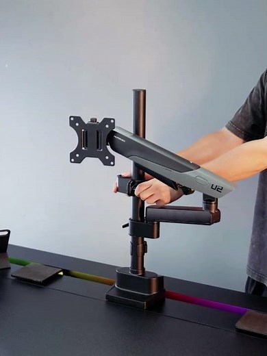 The HUMANEX X3 Gaming Desk + TX02 Monitor Arm Series combine to create the perfect setup for gamers.