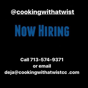 We Are Hiring! Part Time Positions available. We are seeking Dishwasher, Chef Assistants & Chef Instructors #cookingwithatwist | Cooking With A Twist | Facebook