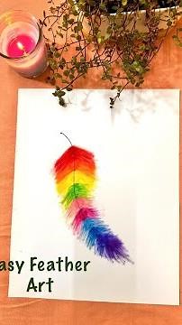 Oil pastel feather || easy drawing || feather art || Craft