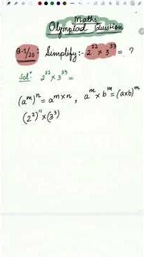 Exponents|class 8th maths Olympiad #shorts ‪@javedandmaths‬
