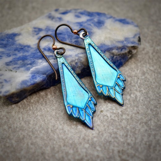 Hand Made Art Deco Anodized Niobium Jewelry Earrings - Etsy