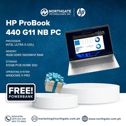 Work smart. Move fast. Stay powered. 💼 Get the HP ProBook 440 G11 and receive a FREE Powerbank with every purchase! 🔋 Your performance partner wherever business takes you. #NorthgateTechnologies #HPProBook440G11 #PowerOnTheGo #HPPromo #BusinessReadyTech | Northgate Technologies, Inc.