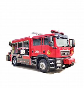 [Hot Item] Emergency Fire Rescue Truck with Crane and Generator 4X1500W 8m Liftable Light